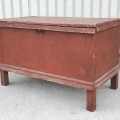 Nice antique blanket chest, original color and sqaure nails assembly - 8