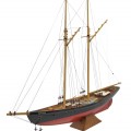 Goélette miniature signée Lucien Leclerc, voilier, bateau - 8