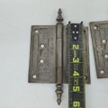 Antique decorative hinges. Etched metal. Architectural detail. - 2