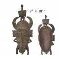 Masque africain décoratif sculpté en bois 18″h - 2
