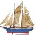 4 feets long wooden folk art sailboat - 1