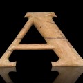 Wood carved letter ‘A’  vintage decorative piece - 1