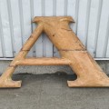Wood carved letter ‘A’  vintage decorative piece - 5