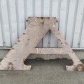 Wood carved letter ‘A’  vintage decorative piece - 4