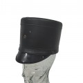 Vintage military-style kepi in black leather - 1