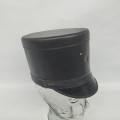 Vintage military-style kepi in black leather - 2