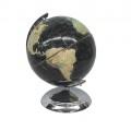 Vintage world globe with sleek chrome base - 1