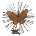 Mid-century modern brutalist sunburst with butterfly - 1