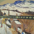 Huile sur toile signée Louis Tremblay, tableau, peinture, Notre-Dame-des-Monts - 5