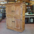 Antique pine cupboard, 10 panels and forged nails assembly - 9
