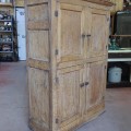 Antique pine cupboard, 10 panels and forged nails assembly - 3