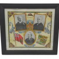  Vintage print, Leur devise, Union fidélité et liberté, Sir Wilfrid Laurier, John A. Macdonald et Geo. Étienne Cartier  - 1