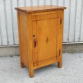 Antique light-wood cabinet with decorative inlaid door. - 8
