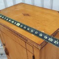 Antique light-wood cabinet with decorative inlaid door. - 5