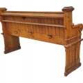 Grand banc d'église ancien en bois - 5