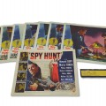 Vintage advertising cardboard posters, spy Hunt movie  - 1