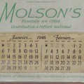Ancien calendrier publicitaire Molson's   - 2
