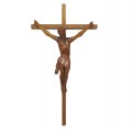 Antique wooden crucifix featuring a hand-carved figure of Christ. - 2