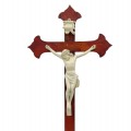 Antique wooden standing crucifix with white-painted figure of Christ. - 2