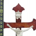 Antique wooden standing crucifix with white-painted figure of Christ. - 3