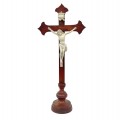 Antique wooden standing crucifix with white-painted figure of Christ. - 1