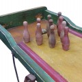 Ancien jeu de quilles en bois, hallée de bowling portatif  - 2