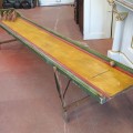 Ancien jeu de quilles en bois, hallée de bowling portatif  - 6