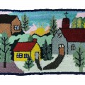 Ancien tapis crocheté, art populaire  - 1