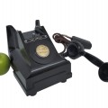 Antique black crank telephone with a great industrial look - 2