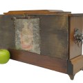 Vintage Ingraham mantel clock in wood, featuring architectural details - 4
