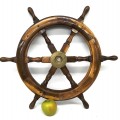 Ancienne roue de gouvernail de bateau, 24 pouces de diamètre - 2