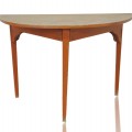 Ancienne table demi-lune antique en pin  - 1
