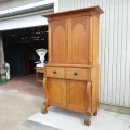 Armoire 2 corps antique, noyer et clous carrés - 8