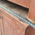 Armoire 2 corps antique en pin, portes du haut refaites dans le passé - 3