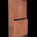 Armoire 2 corps antique en pin, portes du haut refaites dans le passé - 6