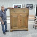 Armoire antique assemblée à clous carré, buffet, bahut - 4