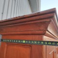 Armoire antique décorée de 12 caissons, clous forgés, base restaurée dans le passé - 4