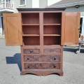 Antique faux grain painted cabinet - 5
