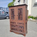Antique faux grain painted cabinet - 6