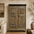 Armoire antique en pin, 8 caissons soulevés, début 19e siècle  - 2