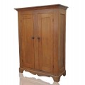 Armoire antique en pin, clous carrés, base restaurée - 1