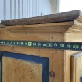 Antique 10 raised panels cupboard, forged nails assembly  - 7