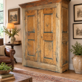 Antique 8 raised panels pine cupboard, armoire  - 2