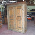 Antique 8 raised panels pine cupboard, armoire  - 9