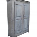 Antique Quebec pine cupboard, armoire, doors raised panels  - 9