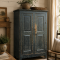 Pine cupboard with 4 raised panels, facade fitted to a cabinet frame - 2