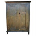 Antique 4 panels pine cupboard, armoire, square nails and original color  - 3
