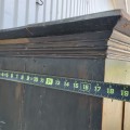 Antique 4 panels pine cupboard, armoire, square nails and original color  - 9