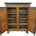 Armoire Québécoise antique en pin, clous forgés, très beau format, dos à caisson - 3