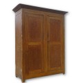 Adam antique pine armoire, cupboard, forged nails  - 1